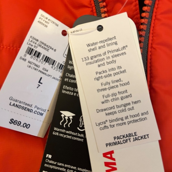 NEW Lands’ End Packable Pimaloft Jacket size 7 - Picture 3 of 3